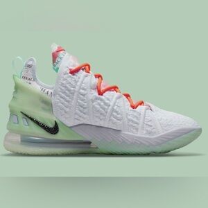 Nike Lebron XVIII Dynamic Turq-Ghost Glow Sneakers CQ9284 401 DianaTaurasi Blue